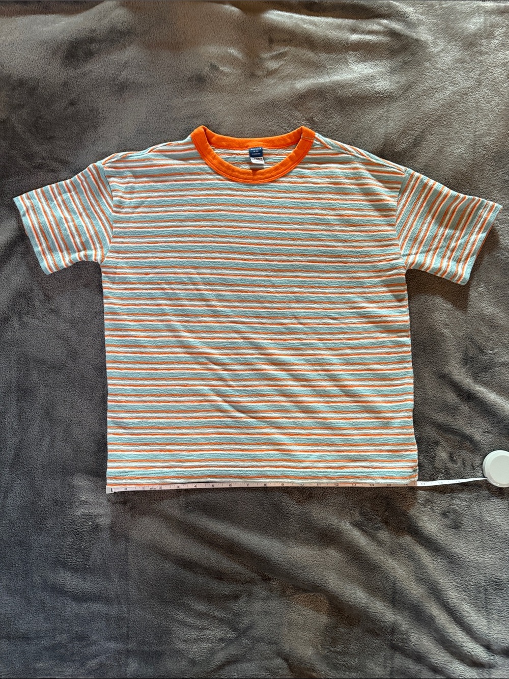 Old Navy Orange & Cream Striped Short-Sleeve Tee